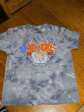 AC/DC 1982 "We Salute You" Tie-Dye Tee Sz L
